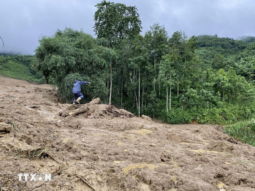 Hiện trường khu vực xảy ra lũ ống, lũ quét tại thôn làng Nủ, tỉnh Lào Cai