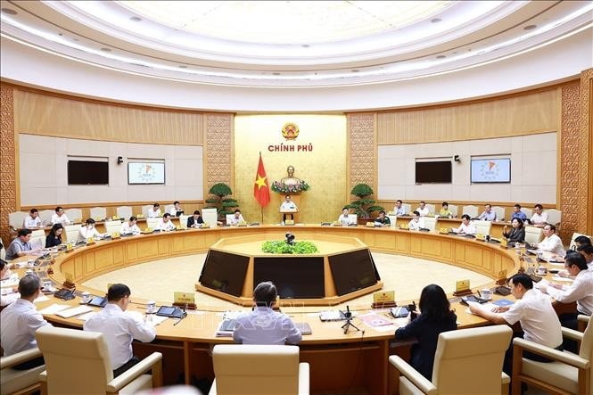 Phiên họp Chính phủ chuyên đề về xây dựng pháp luật tháng 9. Ảnh: Dương Giang/TTXVN