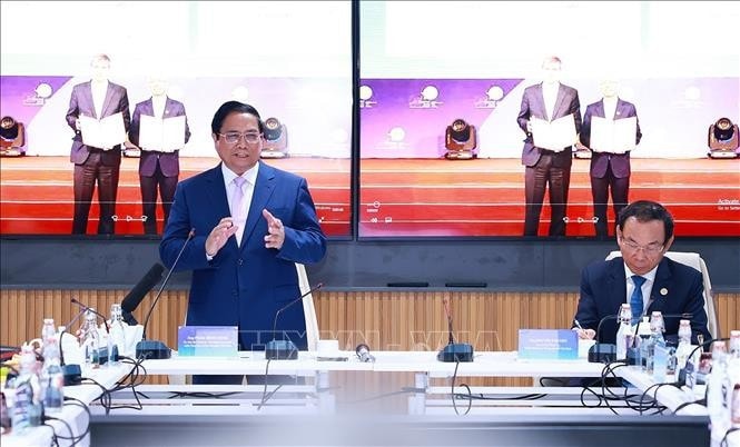 Thủ tướng Phạm Minh Chính phát biểu tại buổi lễ. Ảnh: Dương Giang/TTXVN
