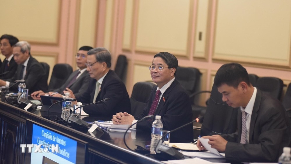 Phó Chủ tịch Quốc hội Nguyễn Đức Hải tham dự cuộc họp của các ủy ban Quốc hội hai nước Việt Nam-Cuba. Ảnh: Việt Hùng/TTXVN