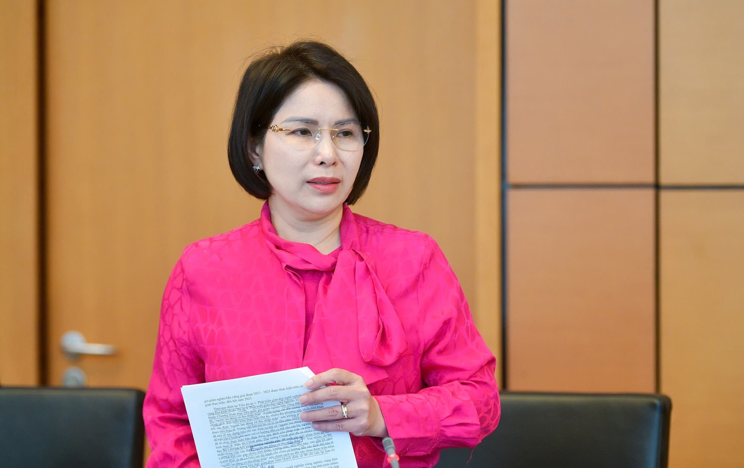 Phó Trưởng Ban Dân nguyện Trần Thị Nhị Hà phát biểu tại phiên họp