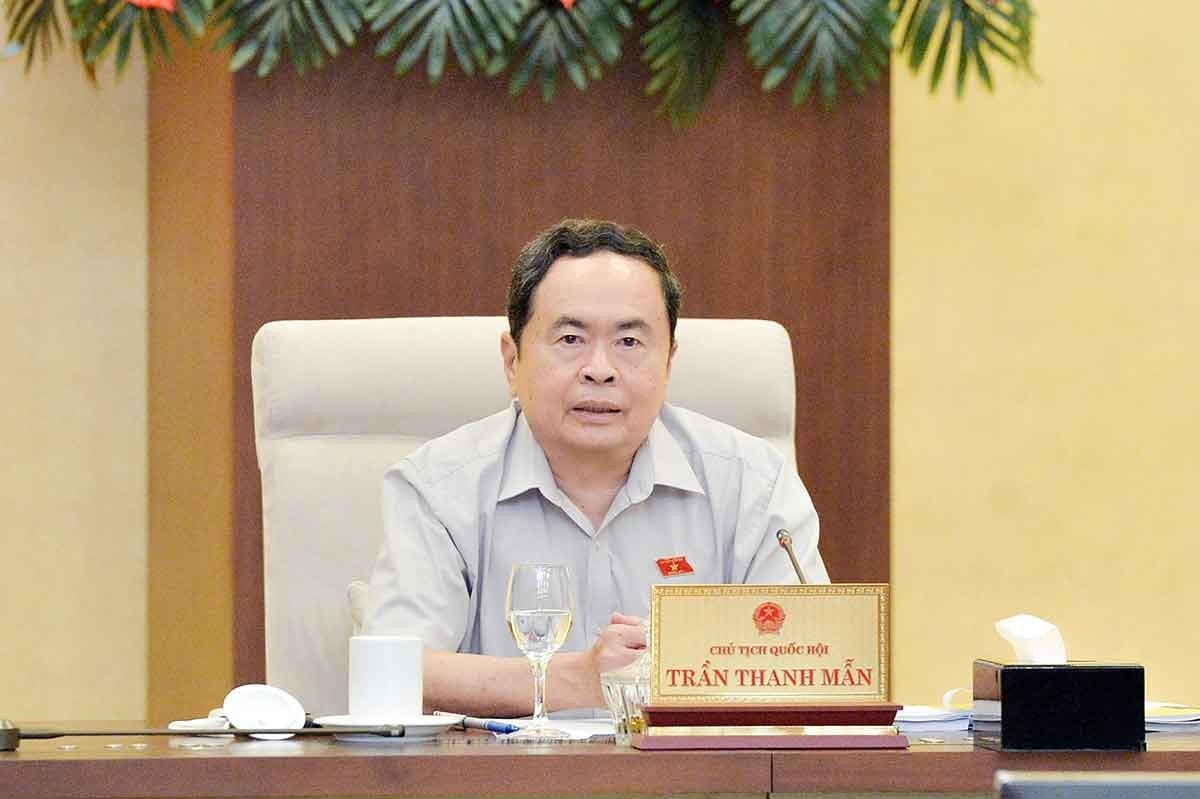 Chủ tịch Quốc hội Trần Thanh Mẫn phát biểu. Ảnh: Hồ Long
