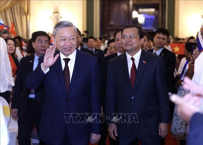 Tổng Bí thư, Chủ tịch nước Tô Lâm đến dự buổi gặp gỡ đại biểu hữu nghị nhân dân và thế hệ trẻ Cuba. Ảnh: Lâm Khánh/TTXVN