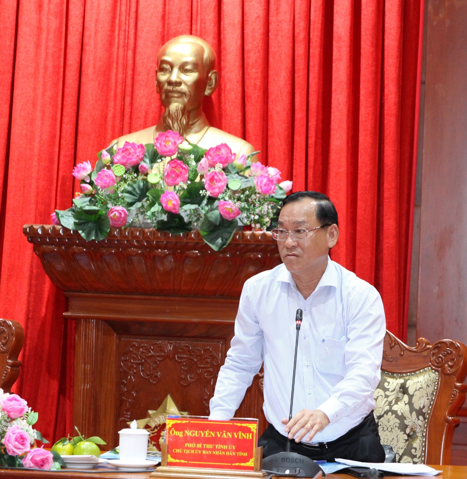 Chủ tịch UBND tỉnh Tiền Giang Nguyễn Văn Vĩnh phát biểu.JPG