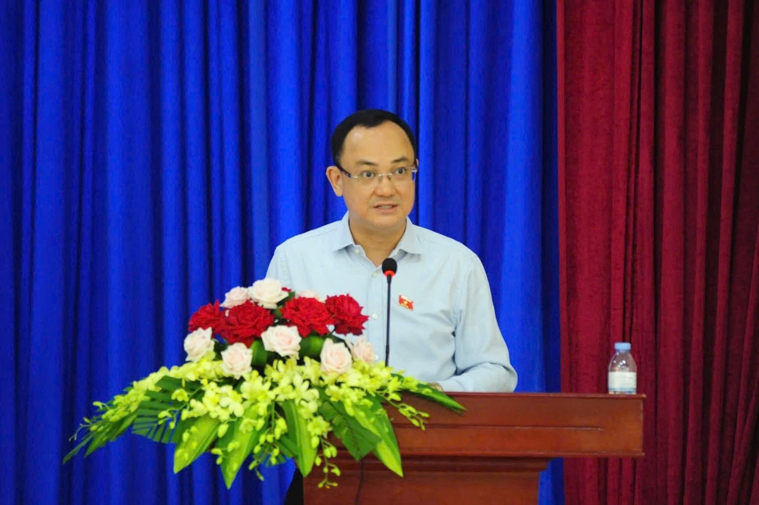 Ủy viên Thường trực Ủy ban Khoa học, Công nghệ và Môi trường Nguyễn Ngọc Sơn báo cáo dự kiến nội dung, chương trình Kỳ họp thứ Tám, Quốc hội Khóa XV