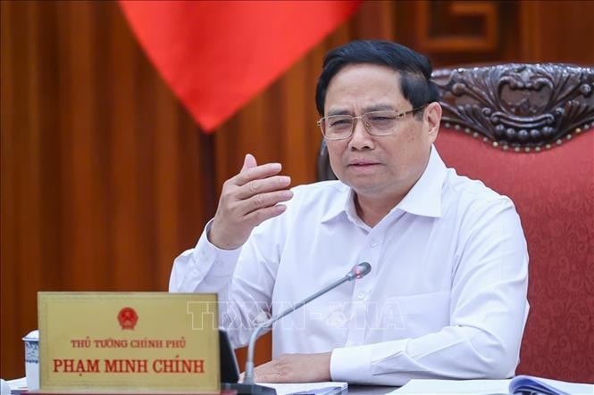 Thủ tướng Phạm Minh Chính phát biểu tại cuộc họp. Ảnh: Dương Giang/TTXVN
