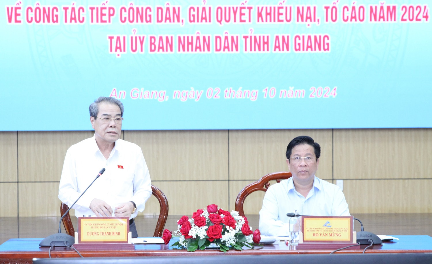 Trưởng Ban Dân nguyện Dương Thanh Bình phát biểu tại cuộc làm việc