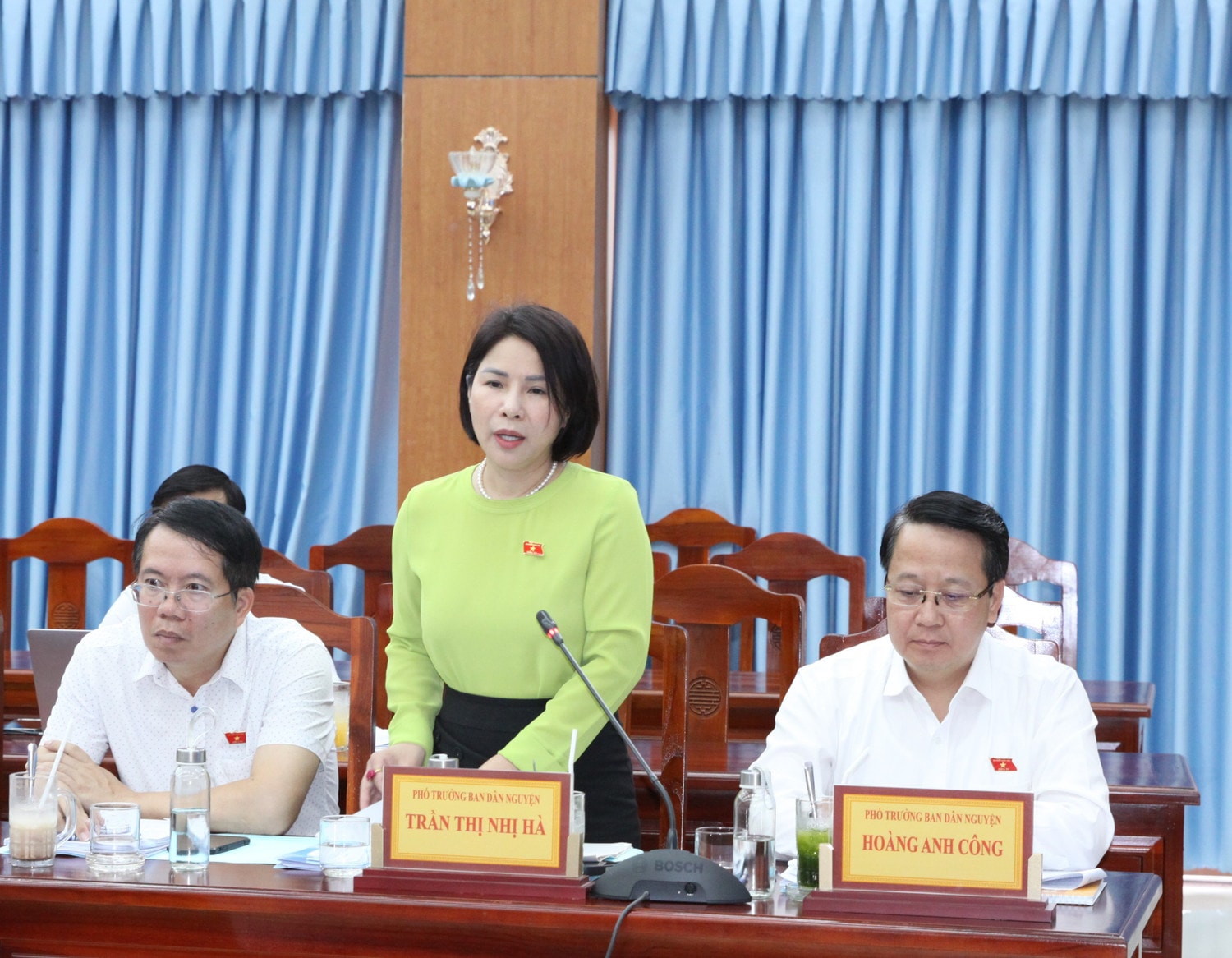Phó trưởng Ban Dân nguyện Trần Thị Nhị Hà phát biểu tại cuộc làm việc