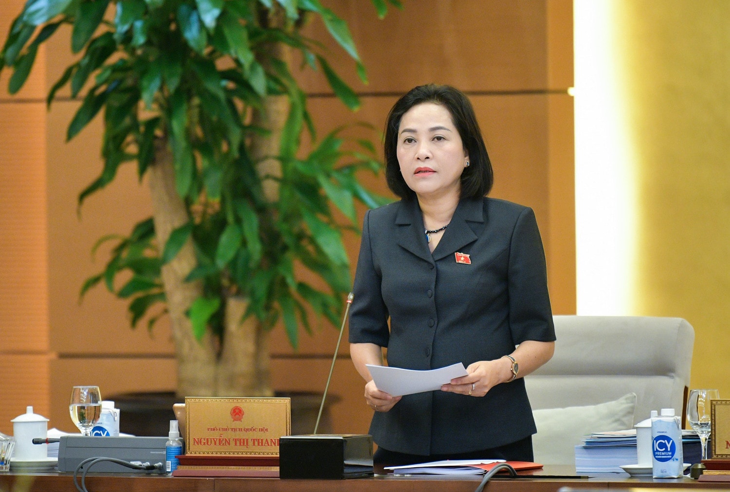 Phó Chủ tịch Quốc hội Nguyễn Thị Thanh điều hành Phiên họp. Ảnh: Quang Khánh