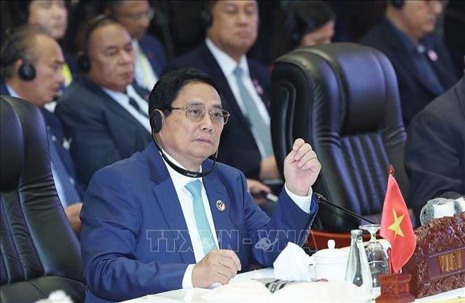 Thủ tướng Phạm Minh Chính phát biểu tại Hội nghị cấp cao ASEAN - Australia lần thứ tư. Ảnh: Dương Giang/TTXVN