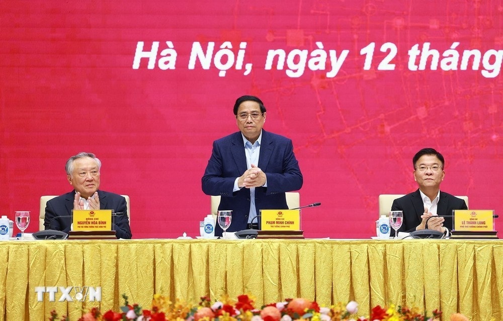 Thủ tướng Phạm Minh Chính phát biểu chào mừng Ngày Chuyển đổi số quốc gia (10/10) năm 2024. Ảnh: Dương Giang/TTXVN