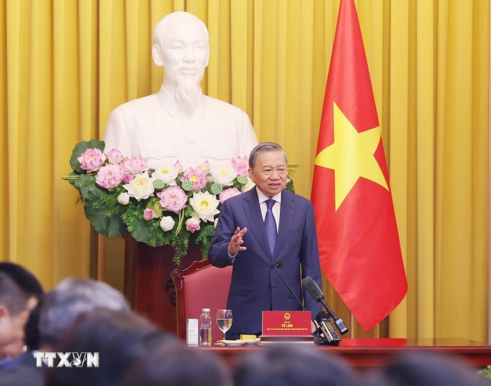 Tổng Bí thư, Chủ tịch nước Tô Lâm phát biểu chỉ đạo. Ảnh: Lâm Khánh/TTXVN