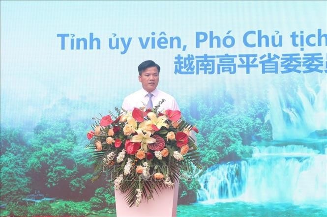 Phó Chủ tịch UBND tỉnh Cao Bằng Trịnh Trường Huy phát biểu