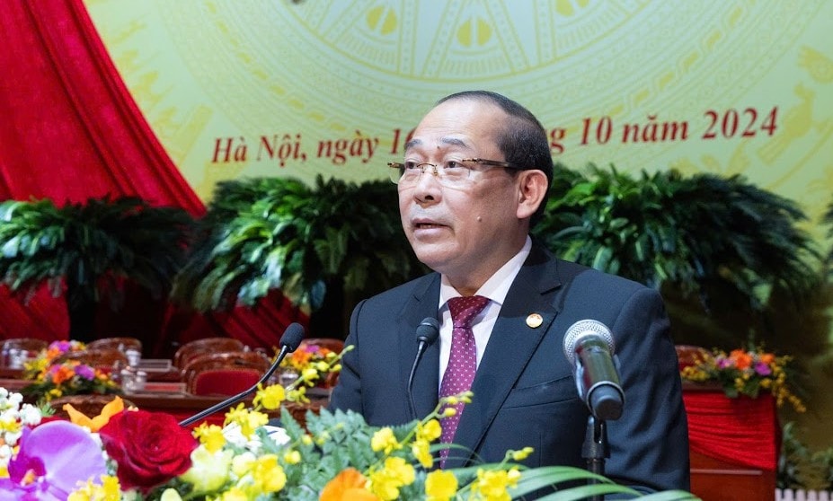 Phó Chủ tịch Ủy ban Trung ương MTTQ Việt Nam Hoàng Công Thủy phát biểu. Ảnh: Quang Khánh