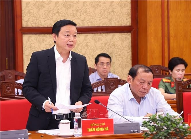 Ủy viên Trung ương Đảng, Phó Thủ tướng Chính phủTrần Hồng Hà phát biểu. Ảnh: Văn Điệp/TTXVN