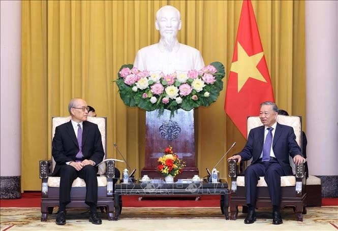 Tổng Bí thư, Chủ tịch nước Tô Lâm tiếp Chánh án Tòa án nhân dân Tối cao Trung Quốc Trương Quân. Ảnh: Lâm Khánh/TTXVN