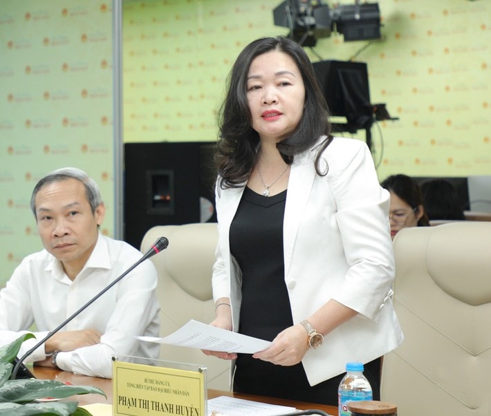 Tổng Biên tập Phạm Thị Thanh Huyền phát biểu. Ảnh: Khánh Duy