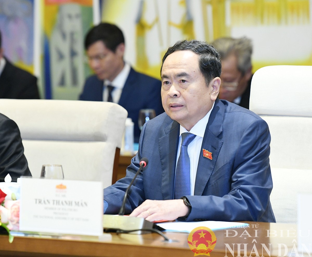 Chủ tịch Quốc hội Trần Thanh Mẫn phát biểu. Ảnh: Lâm Hiển