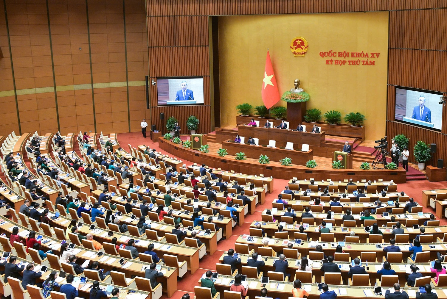 Tổng Bí thư, Chủ tịch nước Tô Lâm phát biểu tại Phiên khai mạc Kỳ họp thứ Tám, Quốc hội khóa XV. Ảnh: Hồ Long