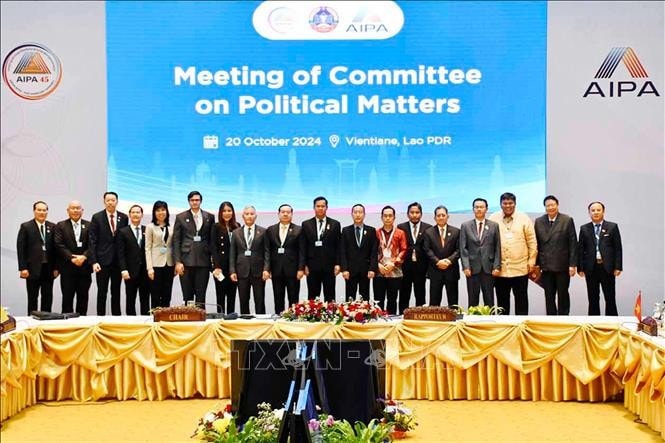 Các đại biểu tham dự Phiên họp Ủy ban Chính trị chụp ảnh chung. Ảnh: Đỗ Bá Thành/ TTXVN