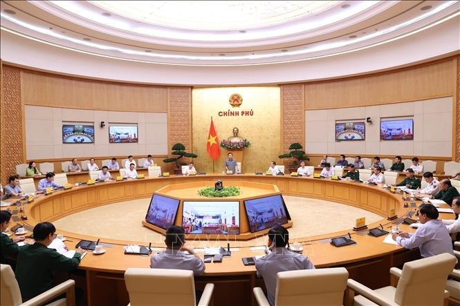 Cuộc họp Ban Chỉ đạo phòng, chống khai thác hải sản bất hợp pháp, không báo cáo và không theo quy định (IUU). Ảnh: Văn Điệp/TTXVN