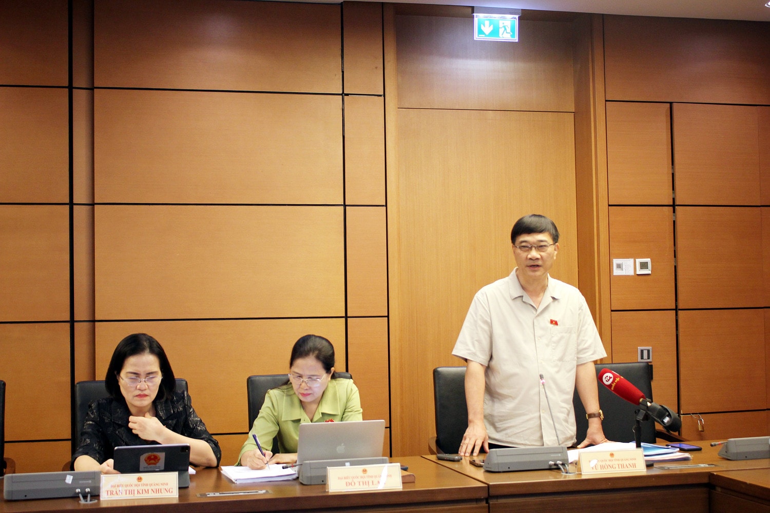 Ủy viên Trung ương Đảng, Chủ nhiệm Ủy ban Kinh tế của Quốc hội Vũ Hồng Thanh phát biểu. Ảnh: T. Tâm