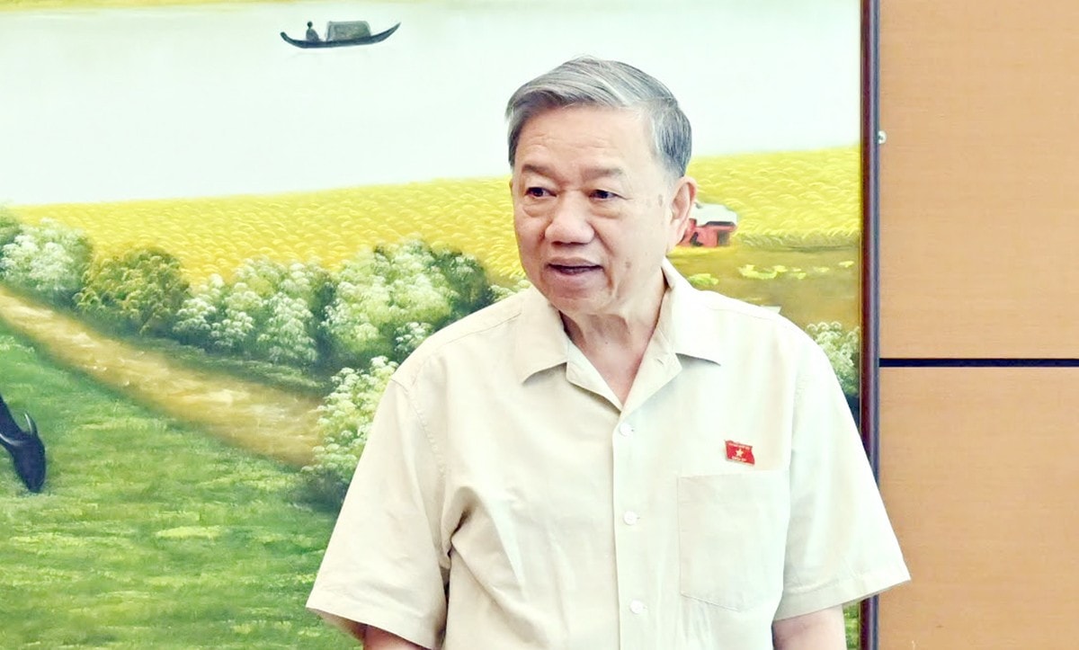 Tổng Bí thư Tô Lâm phát biểu tại phiên thảo luận tổ 12. Ảnh: Quang Khánh