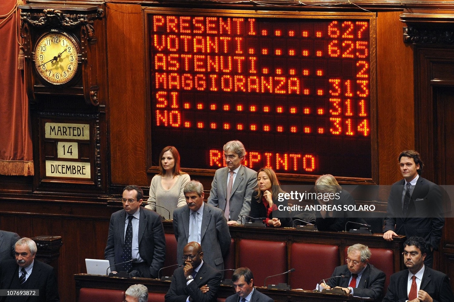 Kết quả cuộc bỏ phiếu tín nhiệm tại Hạ viện Italy ngày 14.12.2010 cho thấy, Thủ tướng Silvio Berlusconi đã vượt qua cuộc bỏ phiếu tín nhiệm quan trọng. Ảnh: AFP