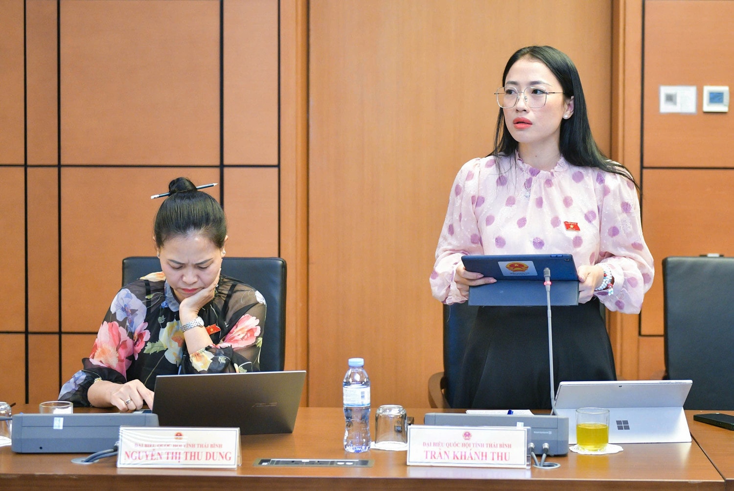ĐBQH Trần Khánh Thu (Thái Bình) phát biểu. Ảnh: Minh Trang
