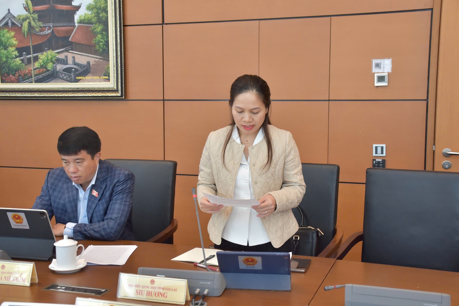 ĐBQH Siu Hương (Gia Lai) phát biểu thảo luận. Ảnh: Bách Hợp