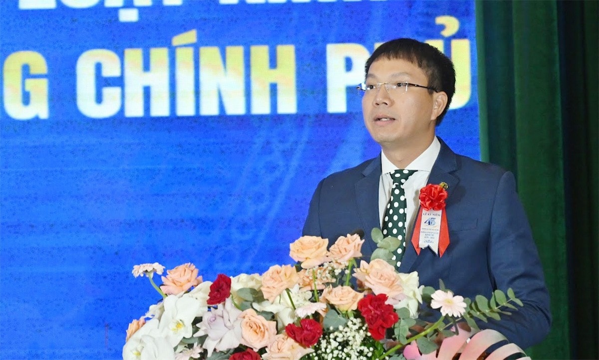 Hiệu trưởng Trường Đại học Luật Hà Nội Đoàn Trung Kiên phát biểu