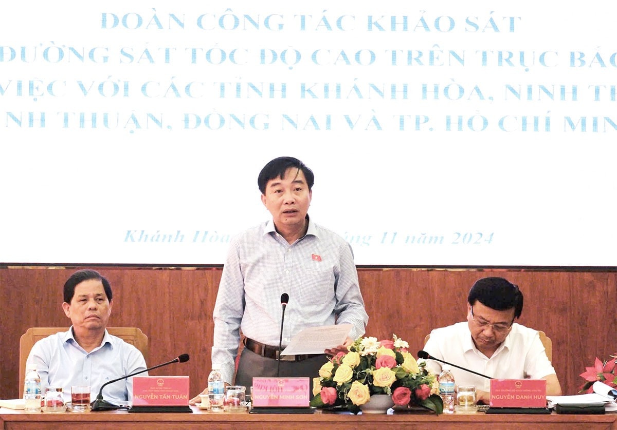Phó Chủ nhiệm Ủy ban Kinh tế Nguyễn Minh Sơn phát biểu tại cuộc làm việc