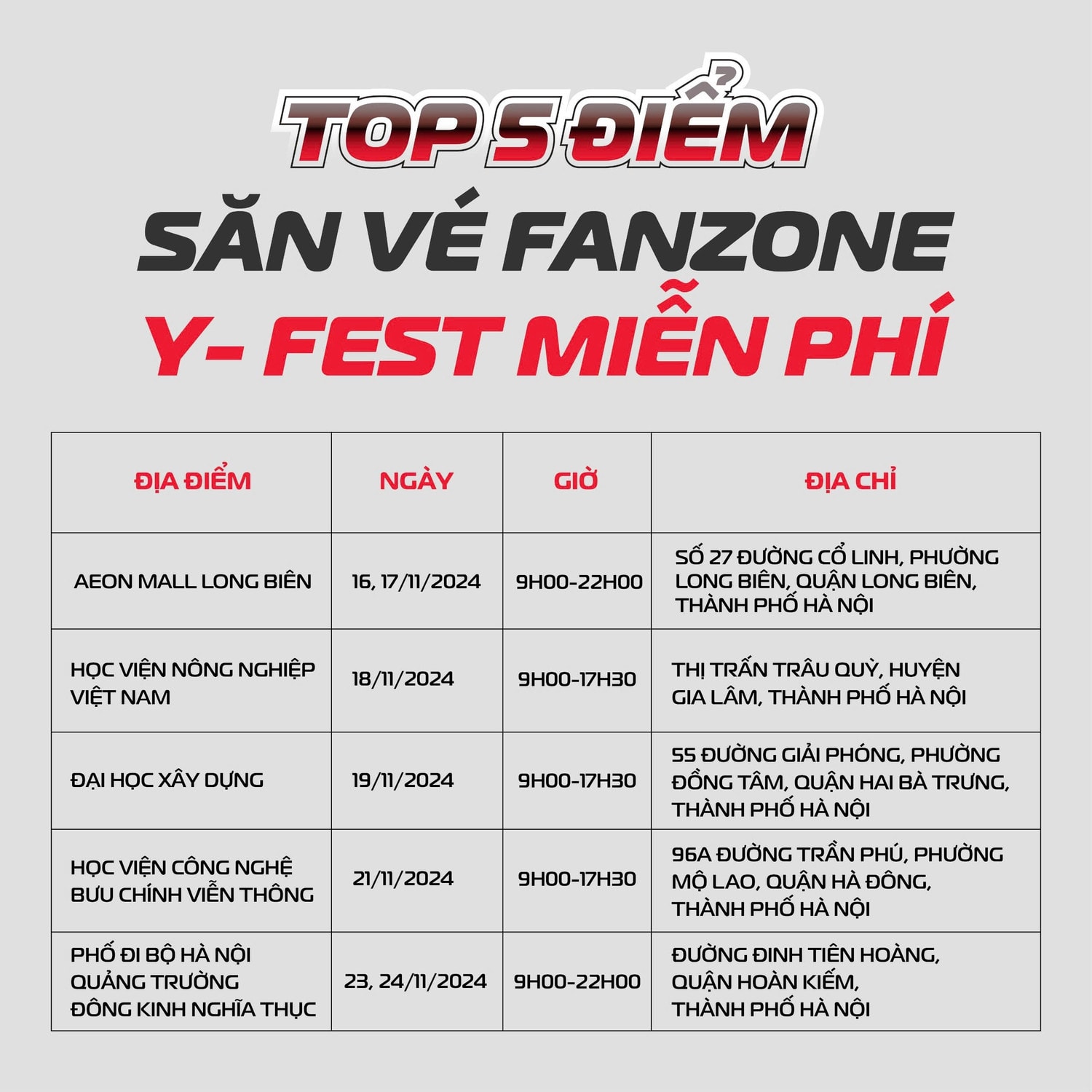 Lộ trình săn vé Fanzone bắt đầu từ 16.11