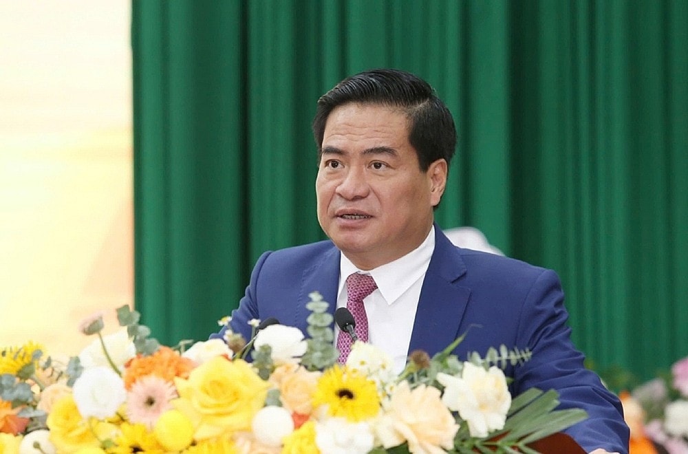 Phó Chủ tịch UBND tỉnh Thái Nguyên Lê Quang Tiến phát biểu