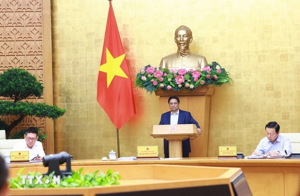 Thủ tướng Phạm Minh Chính chủ trì Phiên họp Chính phủ thường kỳ tháng 10 năm 2024. Ảnh: Dương Giang/TTXVN