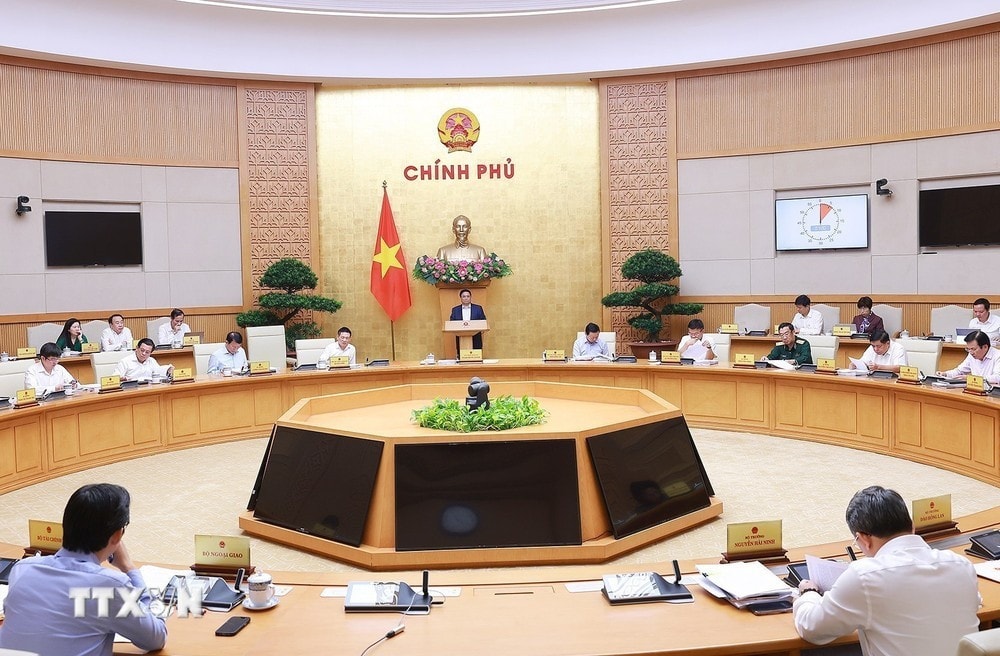 Thủ tướng Phạm Minh Chính chủ trì Phiên họp Chính phủ thường kỳ tháng 10 năm 2024. Ảnh: Dương Giang/TTXVN