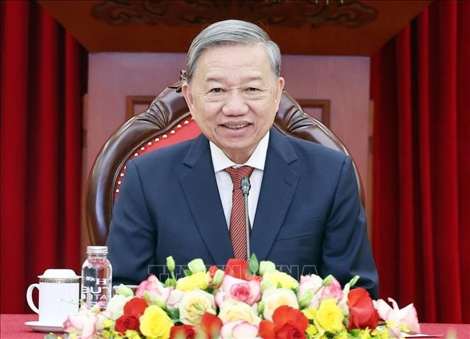 Tổng Bí thư Tô Lâm điện đàm với Tổng thống đắc cử Hoa Kỳ Donald Trump. Ảnh: Thống Nhất/TTXVN
