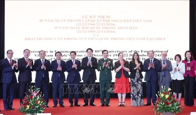 Chủ tịch nước Lương Cường và các đại biểu dự lễ kỷ niệm. Ảnh: Lâm Khánh/TTXVN