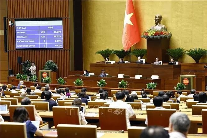 The National Assembly adopts a resolution on the socio-economic development plan for 2025 on November 12. (Photo: VNA) The National Assembly adopts a resolution on the socio-economic development plan for 2025 on November 12. (Photo: VNA)