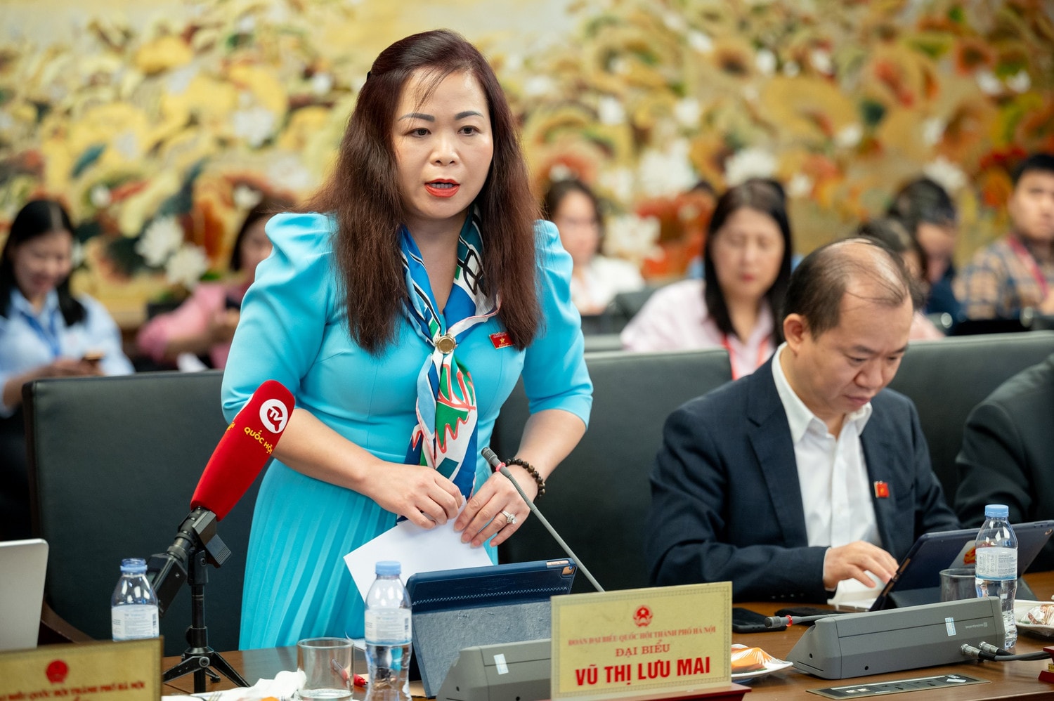 ĐBQH Vũ Thị Lưu Mai phát biểu tại phiên thảo luận Tổ 1. Ảnh: P.V