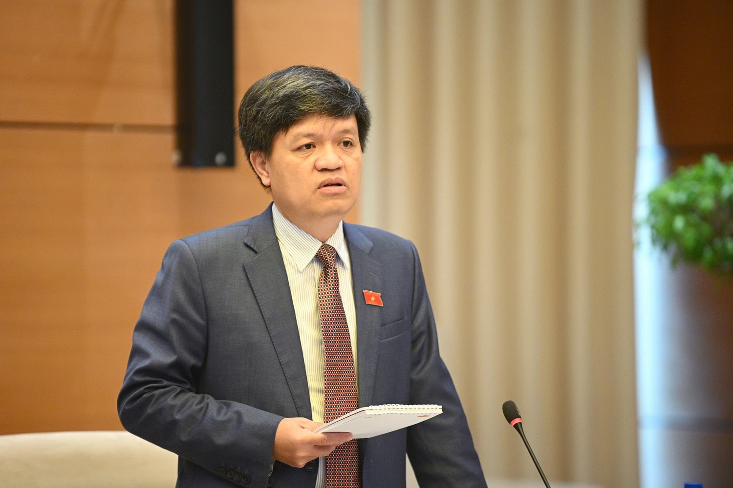 Phó Chủ nhiệm Ủy ban Khoa học, Công nghệ và Môi trường Tạ Đình Thi phát biểu