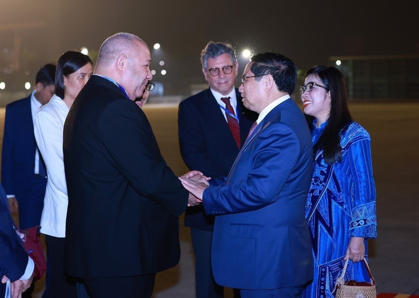 Lễ tiễn Thủ tướng Phạm Minh Chính và Phu nhân lên đường tham dự Hội nghị thượng đỉnh G20 tại Brazil và thăm chính thức Cộng hòa Dominicana. Ảnh: Dương Giang/TTXVN