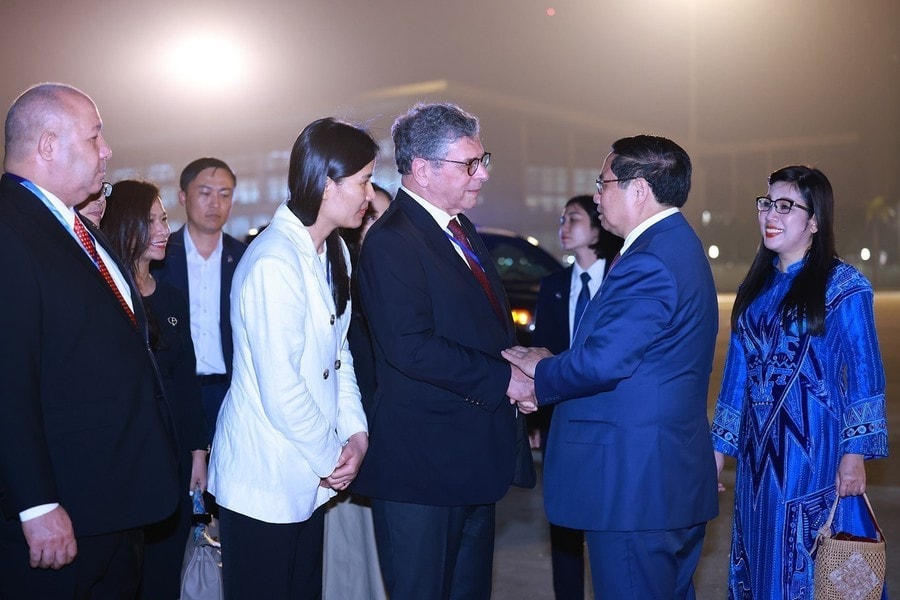 Lễ tiễn Thủ tướng Phạm Minh Chính và Phu nhân lên đường tham dự Hội nghị thượng đỉnh G20 tại Brazil và thăm chính thức Cộng hòa Dominicana. Ảnh: Dương Giang/TTXVN
