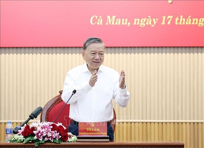 Tổng Bí thư Tô Lâm phát biểu tại buổi làm việc. Ảnh: Thống Nhất/TTXVN