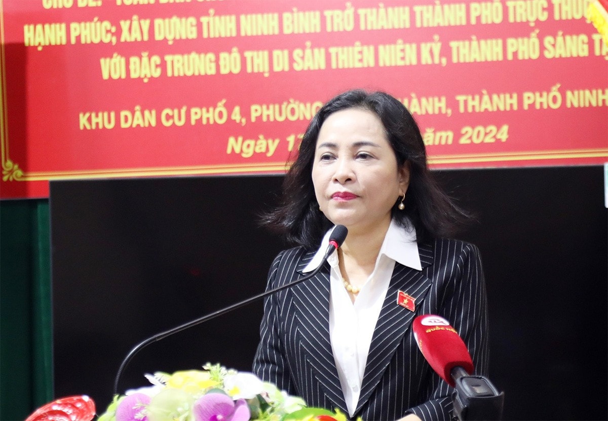 Phó Chủ tịch Quốc hội Nguyễn Thị Thanh phát biểu tại Ngày hội