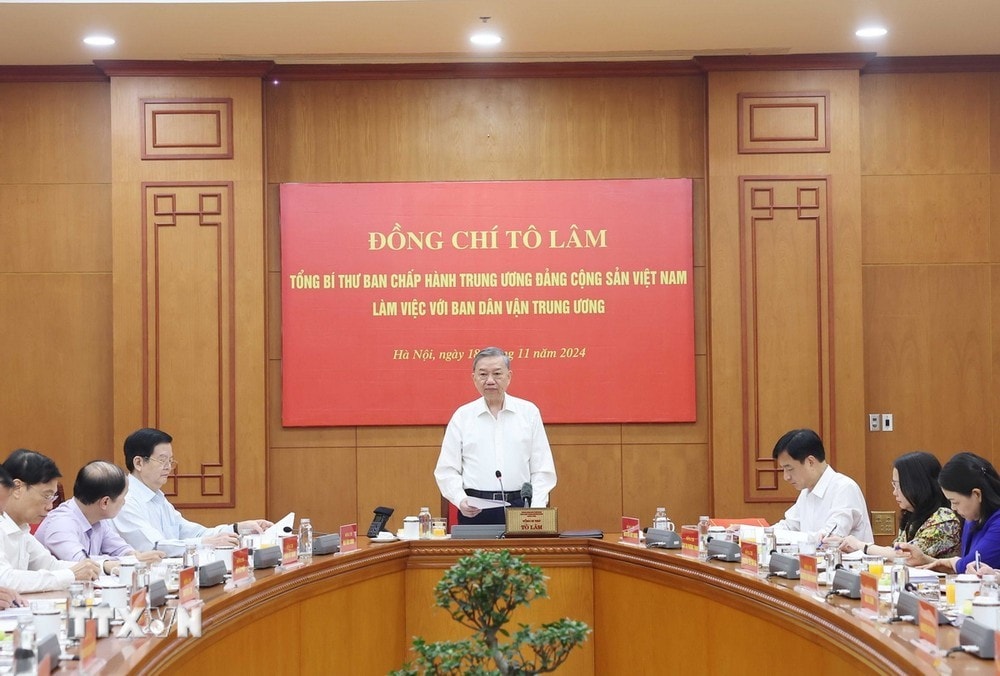 Tổng Bí thư Tô Lâm phát biểu chỉ đạo. Ảnh: Thống Nhất/TTXVN