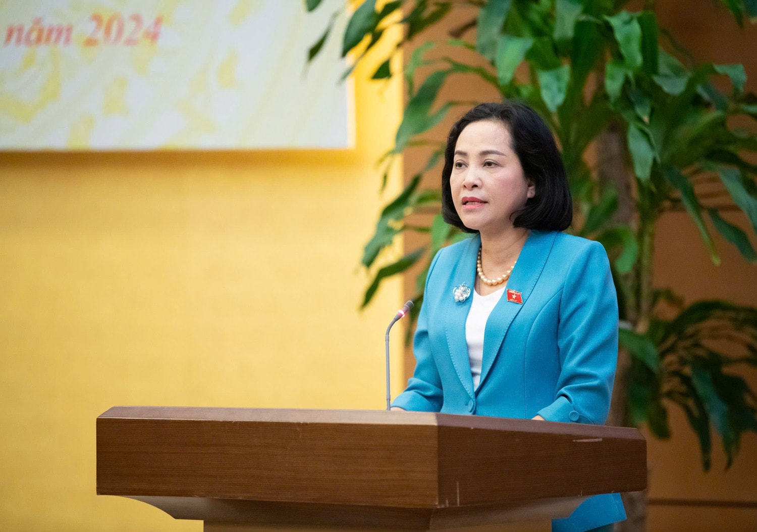 Phó Chủ tịch Quốc hội Nguyễn Thị Thanh phát biểu tại buổi Lễ
