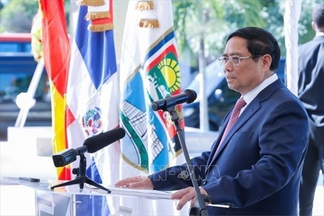 Thủ tướng Phạm Minh Chính phát biểu. Ảnh: Dương Giang/TTXVN