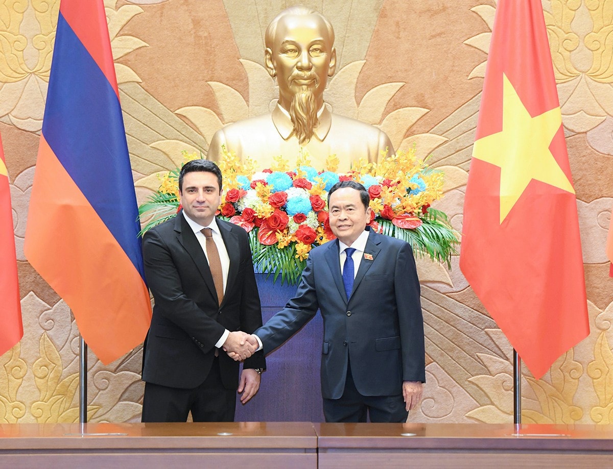 Chủ tịch Quốc hội Trần Thanh Mẫn tiếp Chủ tịch Quốc hội Cộng hòa Armenia Alen Simonyan. Ảnh: Lâm Hiển
