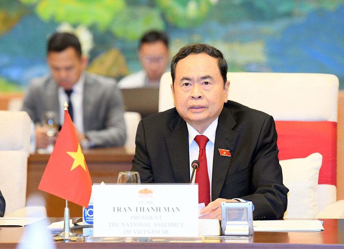 Chủ tịch Quốc hội Trần Thanh Mẫn phát biểu. Ảnh: Lâm Hiển